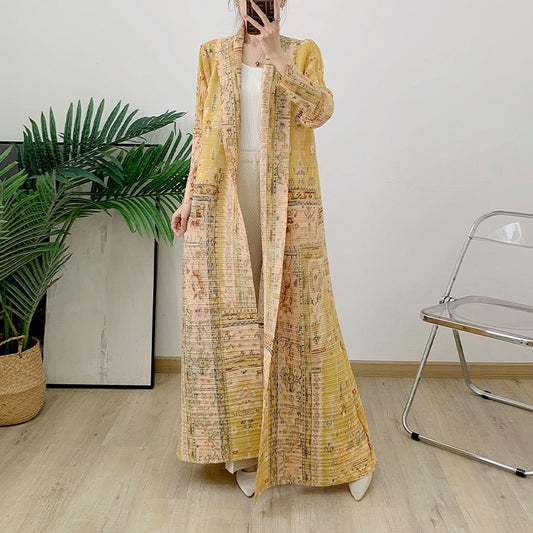 Goldene Orientalische Kaftan-Robe - Luxus Abaya im arabischen Still