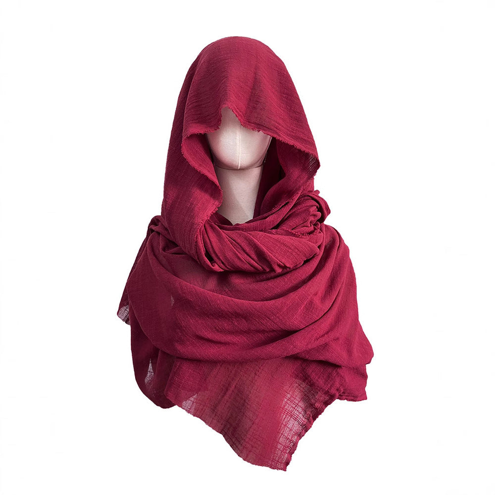 Medieval Retro Bamboo Fiber Linen Fabric Middle Eastern Cloak Missionary Scarf Knight Neck Warmer Arabic Style Headscarf