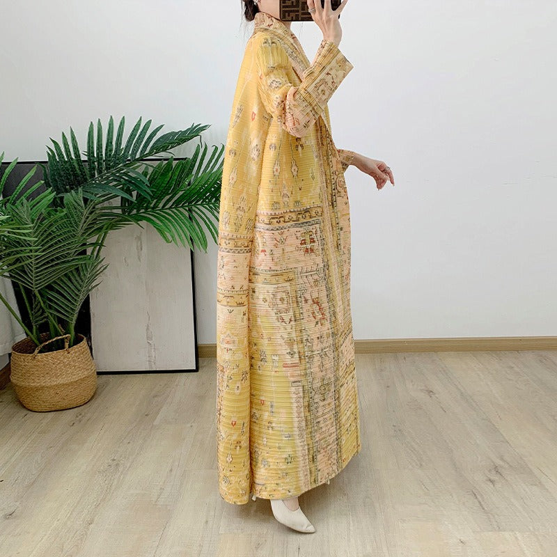 Goldene Orientalische Kaftan-Robe - Luxus Abaya im arabischen Still